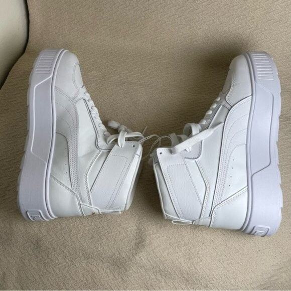 PUMA CA Pro Mid White/Team Gold Women’s US 10.5 Leather Sneakers NWOB 387213-01 - Picture 12 of 13